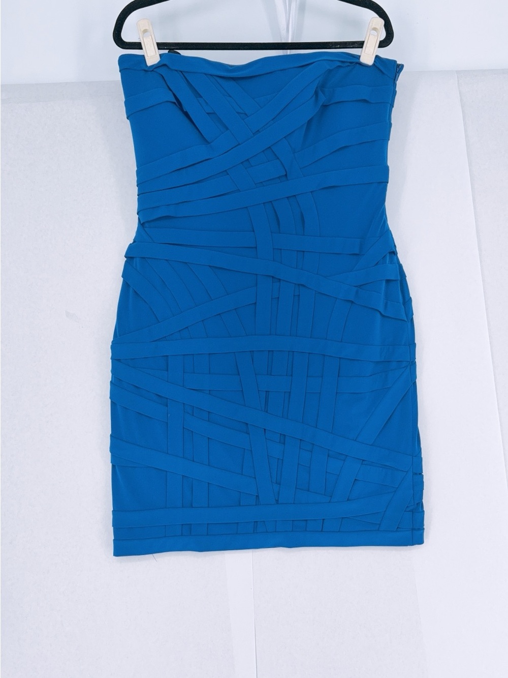 Tadashi Shoji blue Pleated Evening Dress Size L Bloomingdales